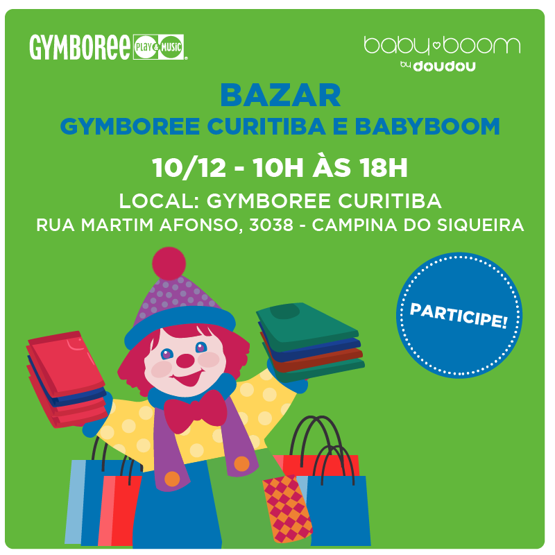 Vem aí mais uma edição do Bazar Gymboree e do blog Babyboom com entrada gratuita