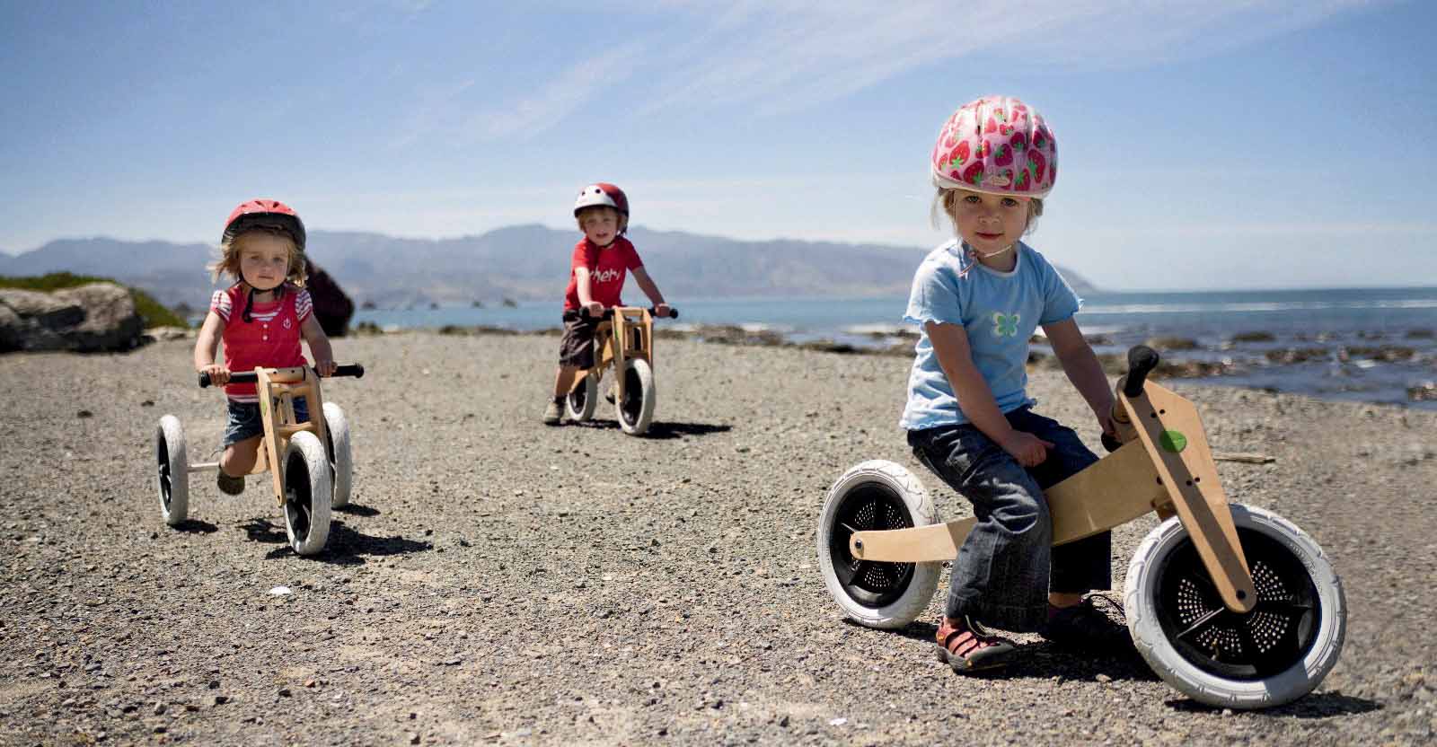 Bicicleta sustentável: brinquedo se ajusta ao desenvolvimento da criança