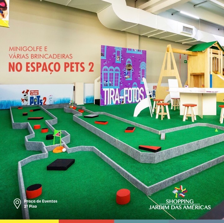 Pets 2 é atração de férias no Shopping Jardim das Américas Muralzinho