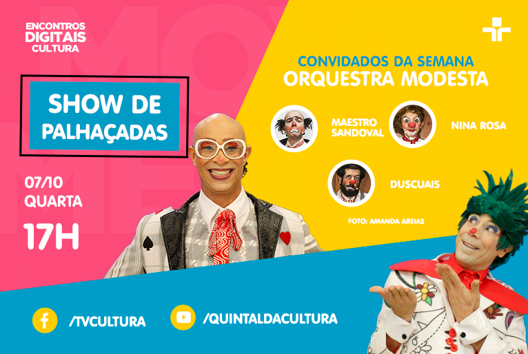 Quintal da Cultura apresenta show de palhaçadas nesta quarta-feira