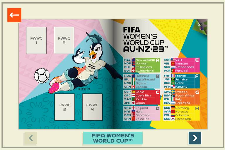 Copa do Mundo de futebol feminino tem álbum de figurinha digital