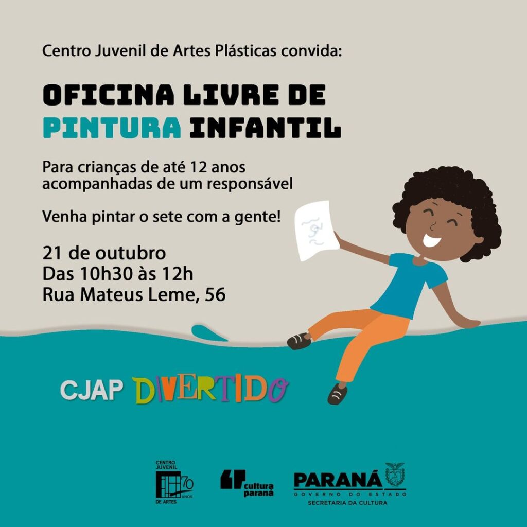 Oficina gratuita para crianças no CJAP neste sábado - Muralzinho de Ideias
