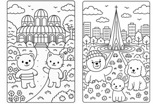Cenários do Paraná viram ilustrações para colorir no estilo “Bobbie Goods”