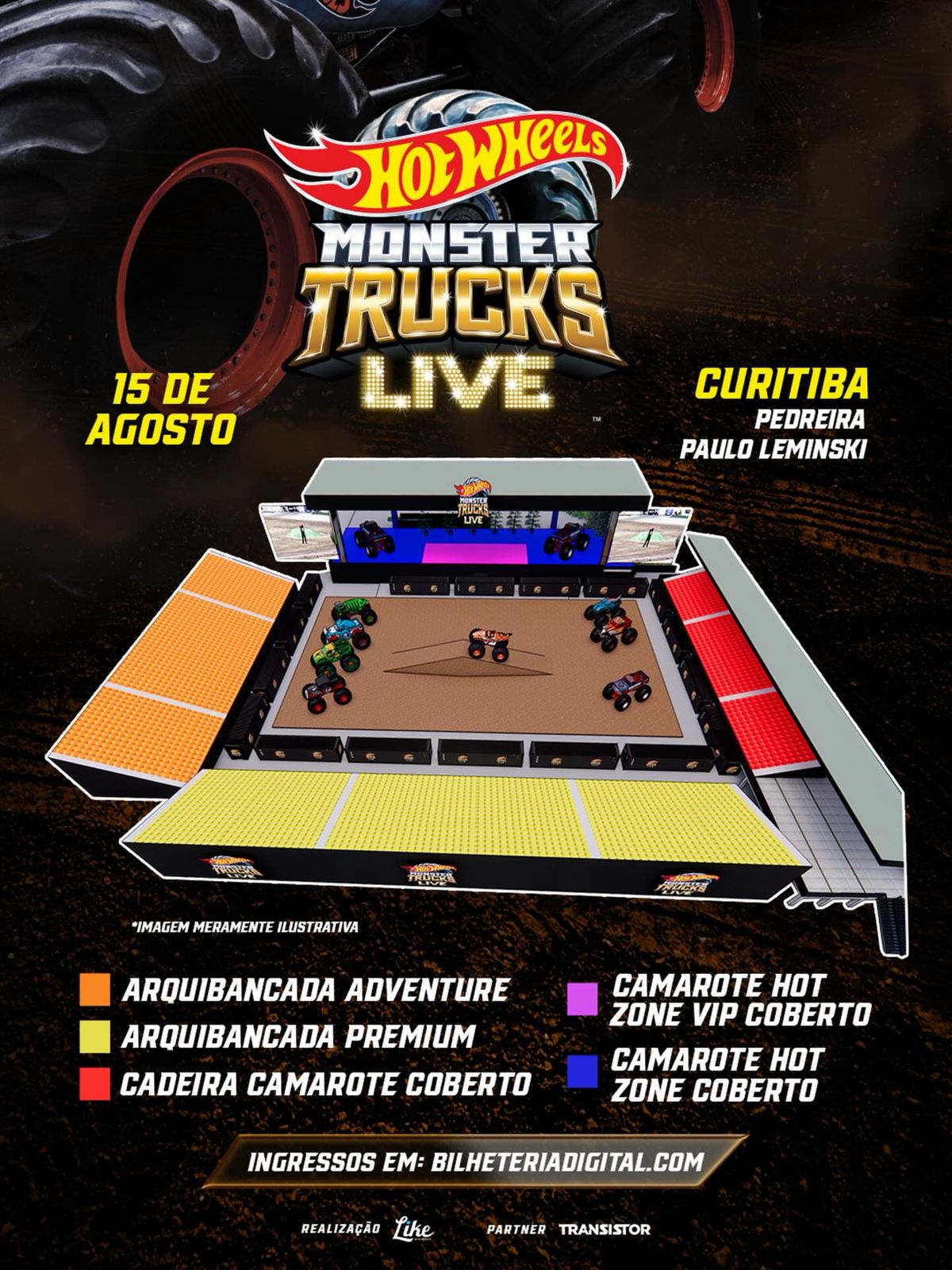 Cartaz sobre o evento Monster Trucks Live